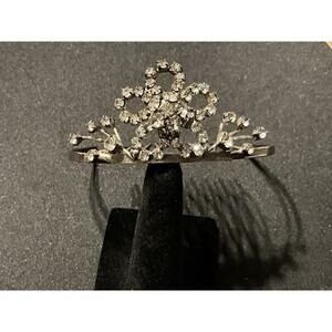 Vintage Tiara 2.5 X 2.5 Hair Comb W/ Rhinestones Great Patina